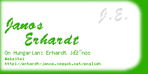 janos erhardt business card